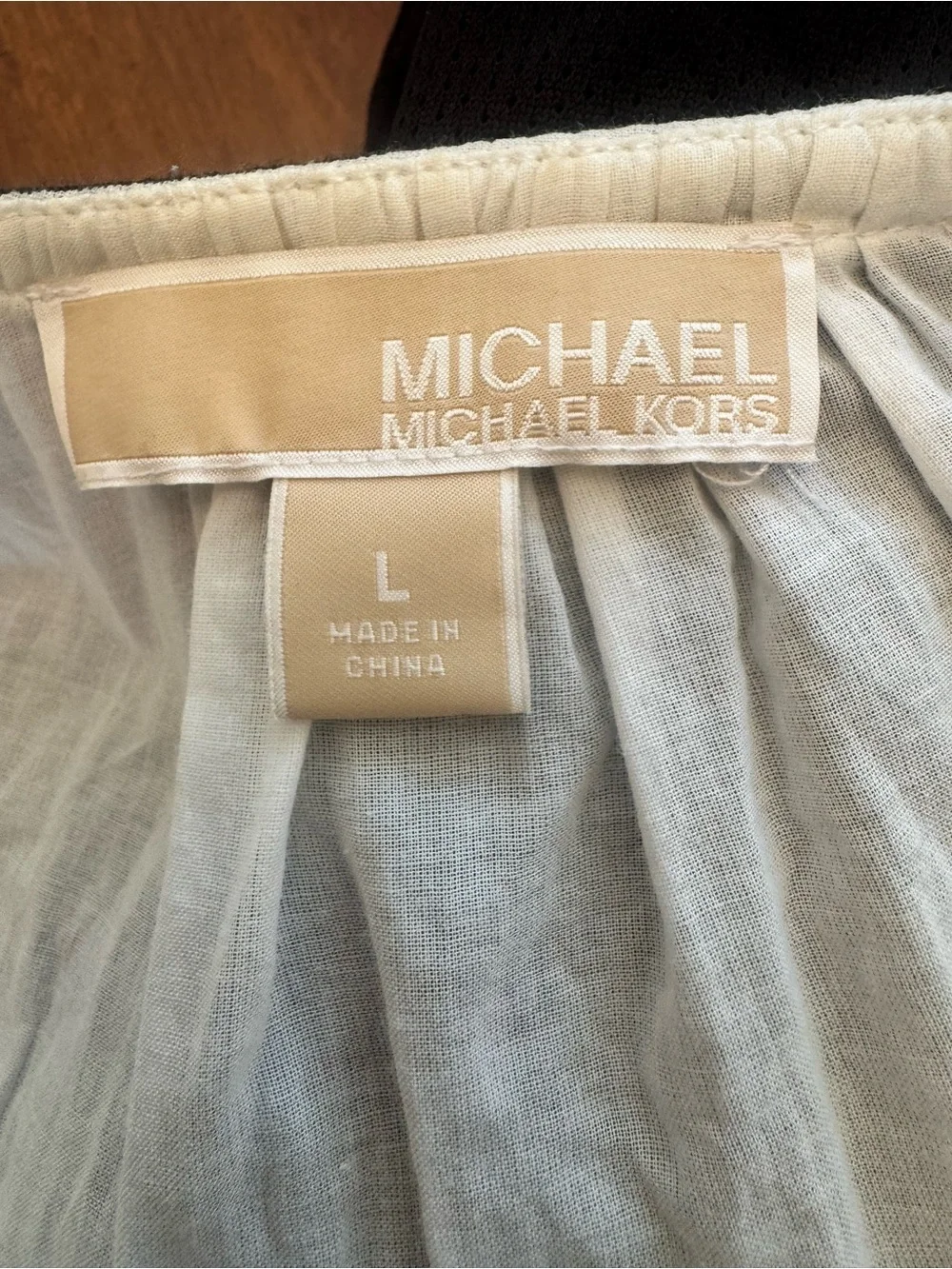 Michael Kors Light Cream Blouse with Subtle Sheer Texture